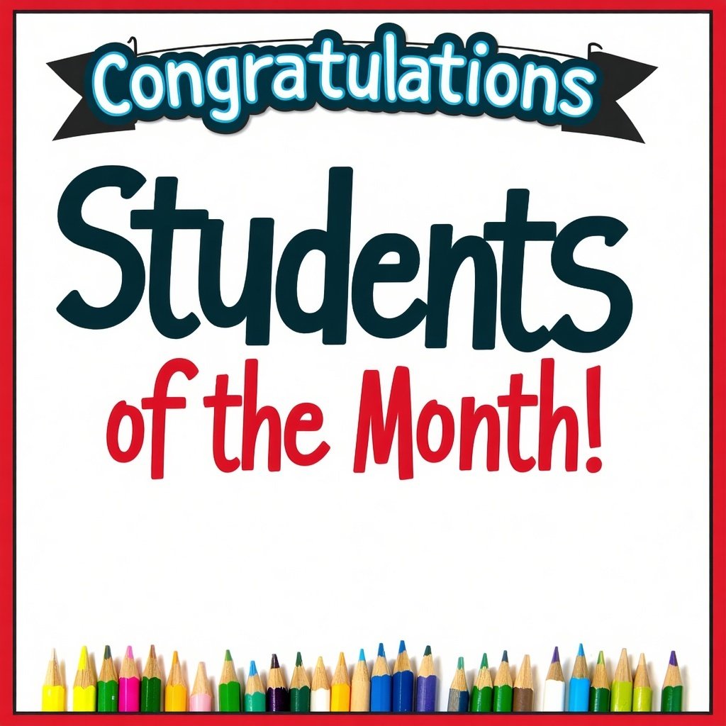 A Banner That Reads Congratulations Students Of The Month In Bold Eyecatching Letters 2